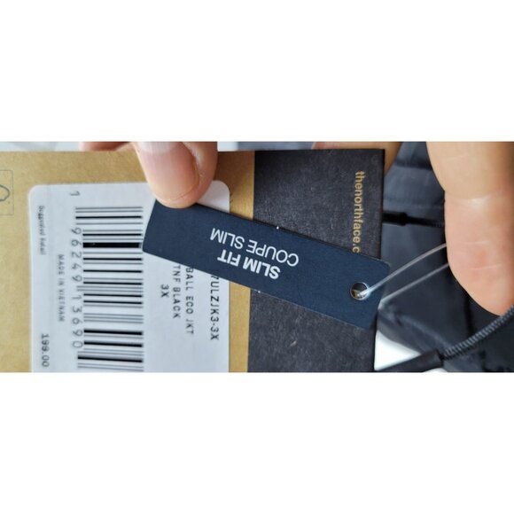 The North Face Eco ThermoBall  Jacket • Men’s 3X • BLACK Slim Fit Coupe Slim - Picture 9 of 11